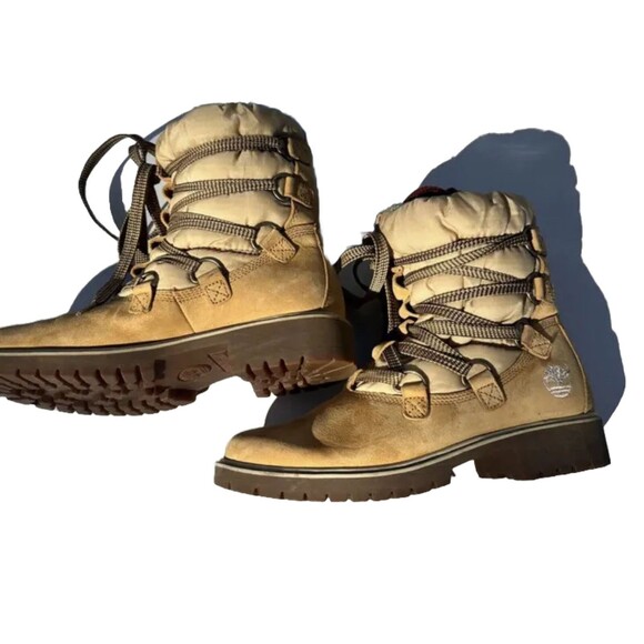 timberland nubuck Nylon sherpa lined Lace Up boots Tan Size 6 - Picture 11 of 12